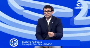 Concejal Gustavo Pedrocca brindando declaraciones en Córdoba sobre la renuncia de Ricardo Moreno.